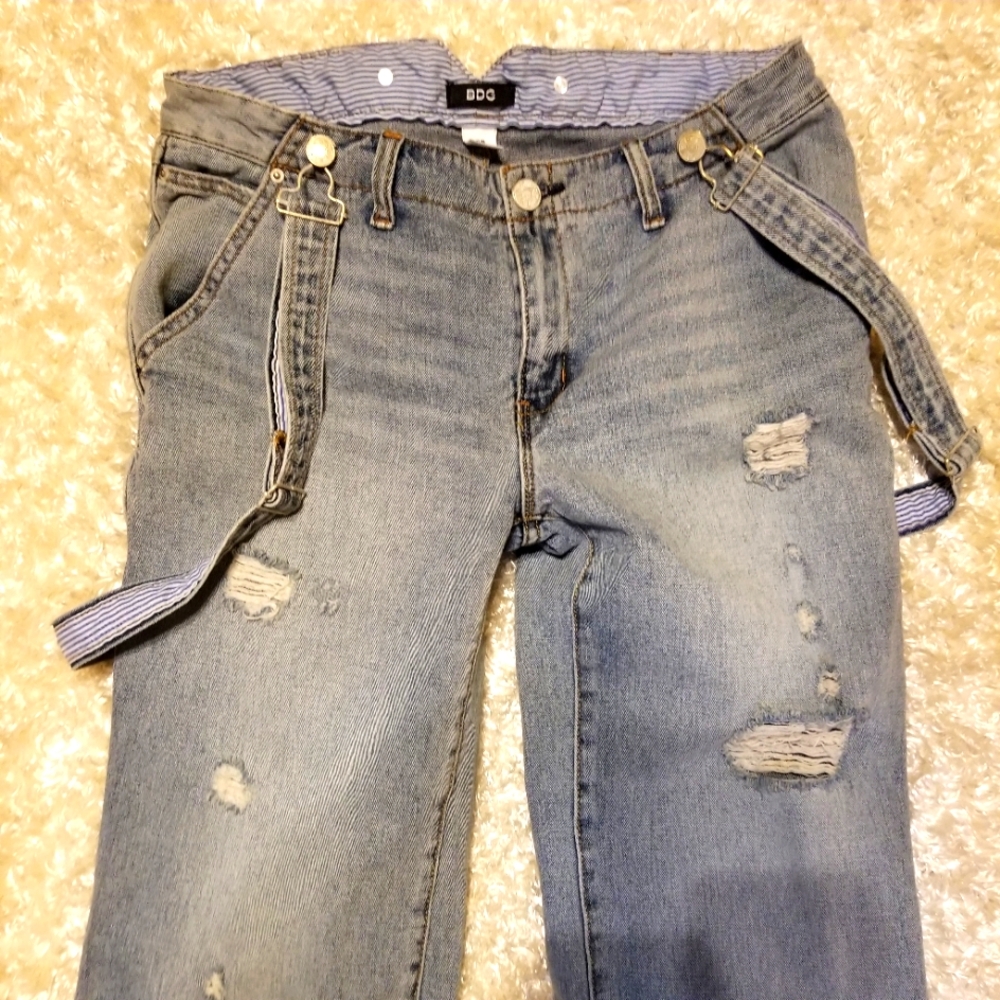 BDG Baggy Suspended Loose Fit Wide Leg Distressed Jeans Sz 28 Actual 32x32